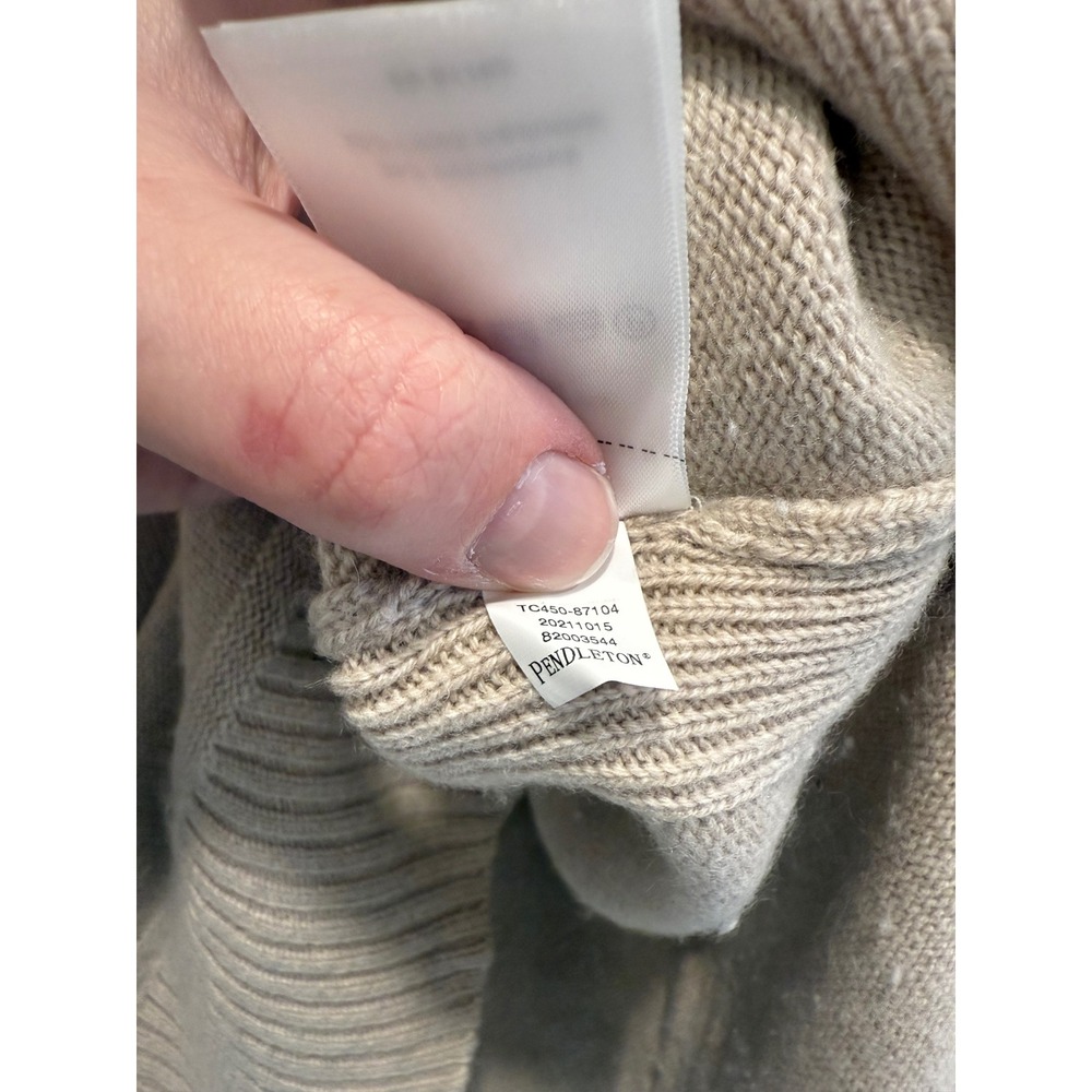 Pendleton Merino Wool Cashmere Turtleneck Sweater Beige Oatmeal XL TC450-87104 - Picture 6 of 9